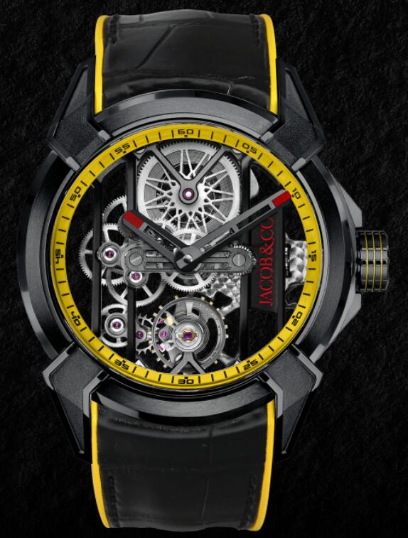 Jacob & Co. EPIC X RACING BLACK TITANIUM (YELLOW NEORALITHE INSERTS & INNER RING) Watch Replica EX110.21.AF.AI.ABARA Jacob and Co Watch Price